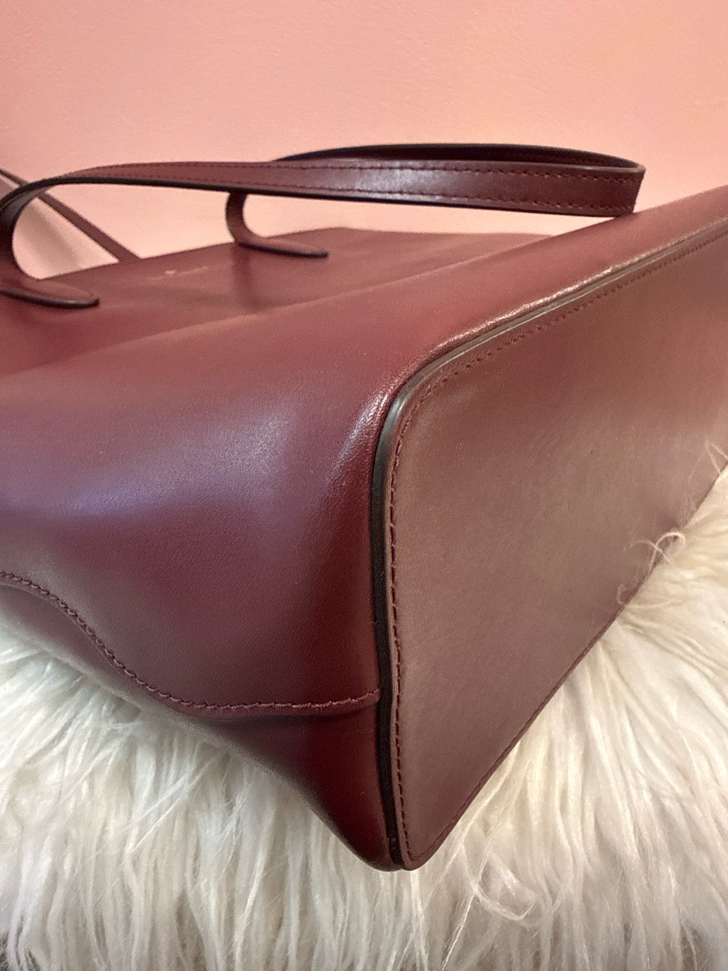 Kate Spade Smooth Leather Tote in Merlot