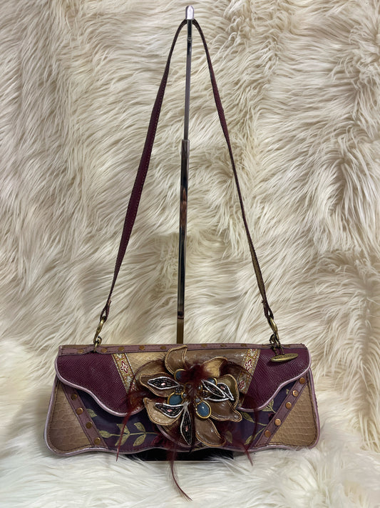 MARY FRANCES VICTORIAN MAGENTA SHOULDER BAG