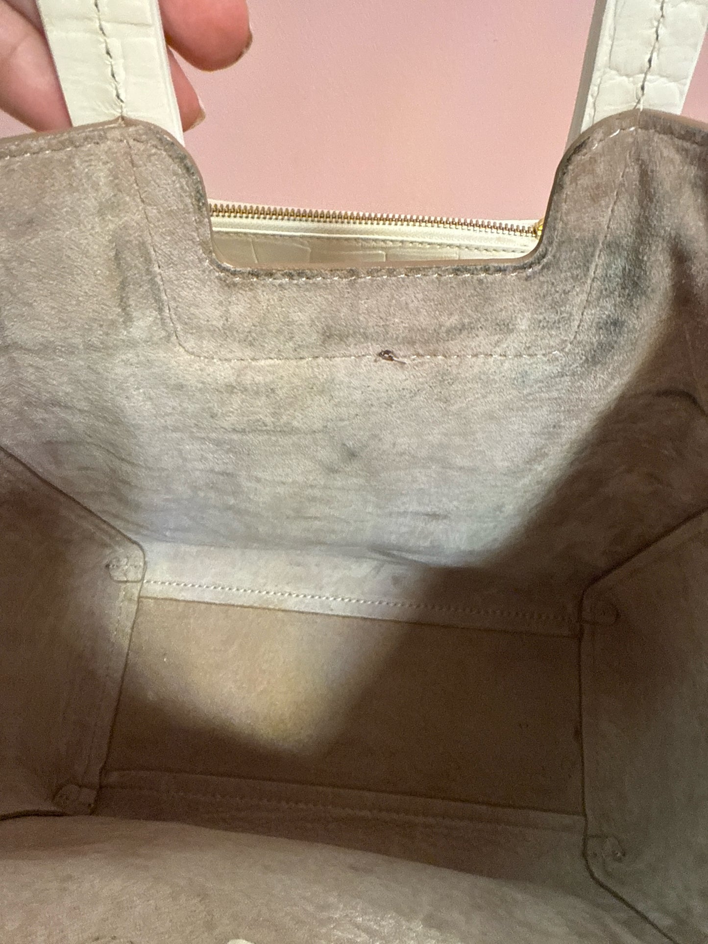 Staud embossed leather top handle bag