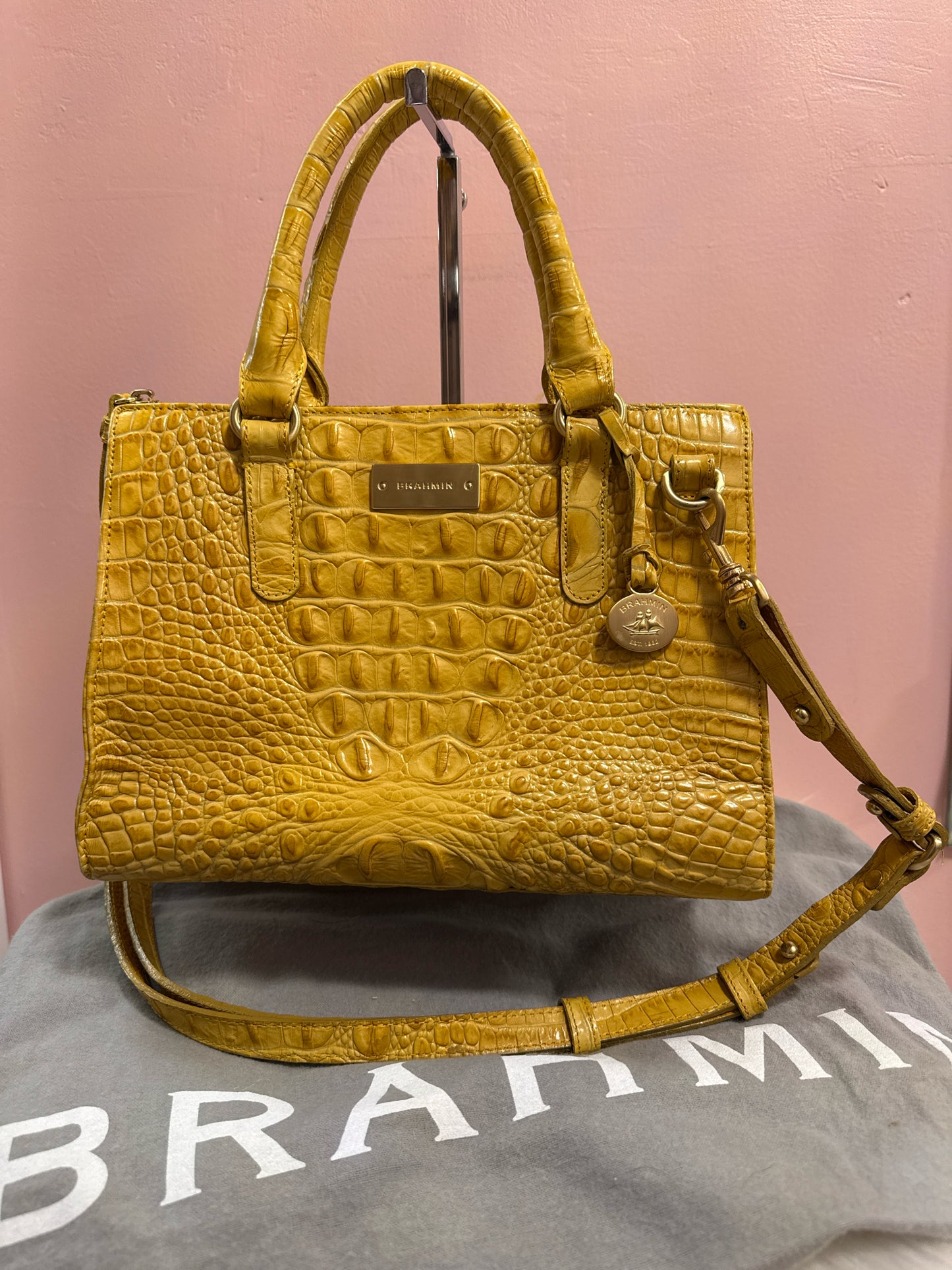 Brahmin Small Caroline Satchel in Buttercup