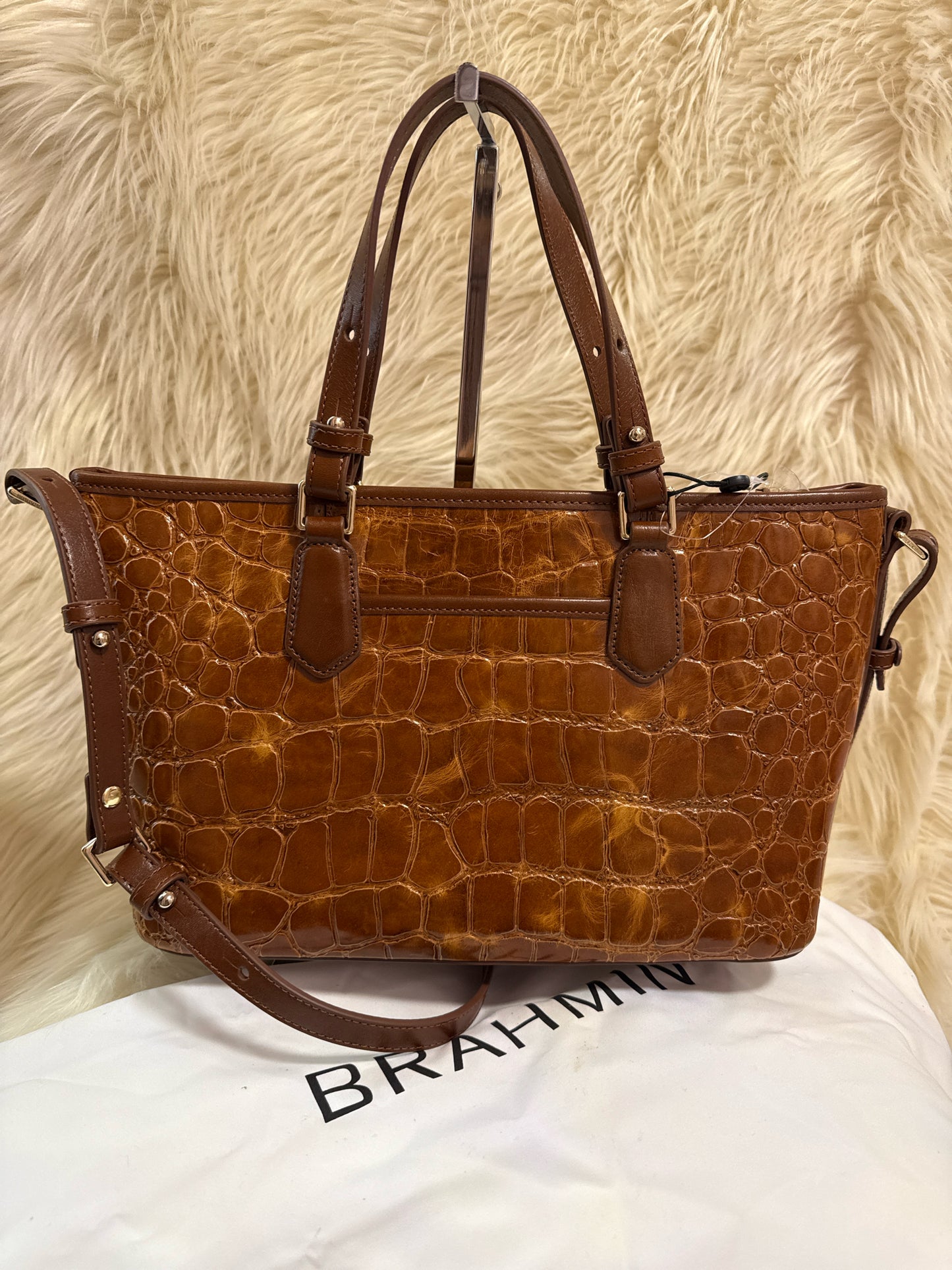 BRAHMIN MELBOURNE PECAN SHOULDER BAG WITH LONG STRAP