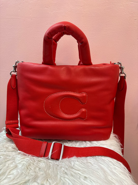 Coach Pillow Tote in Smooth leather Bright Poppy