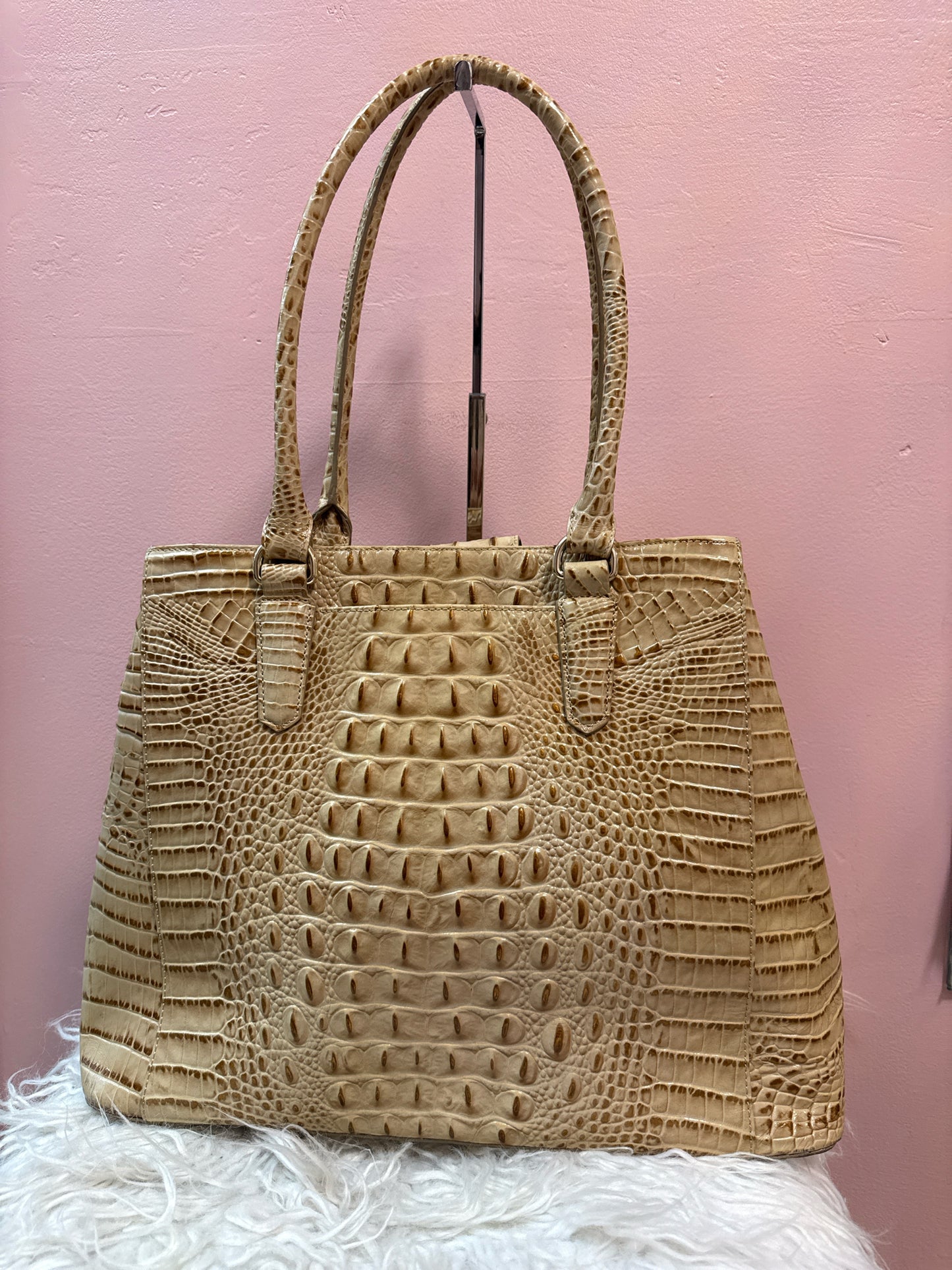 Brahmin Joan Tote in Champagne Croc Embossed Leather