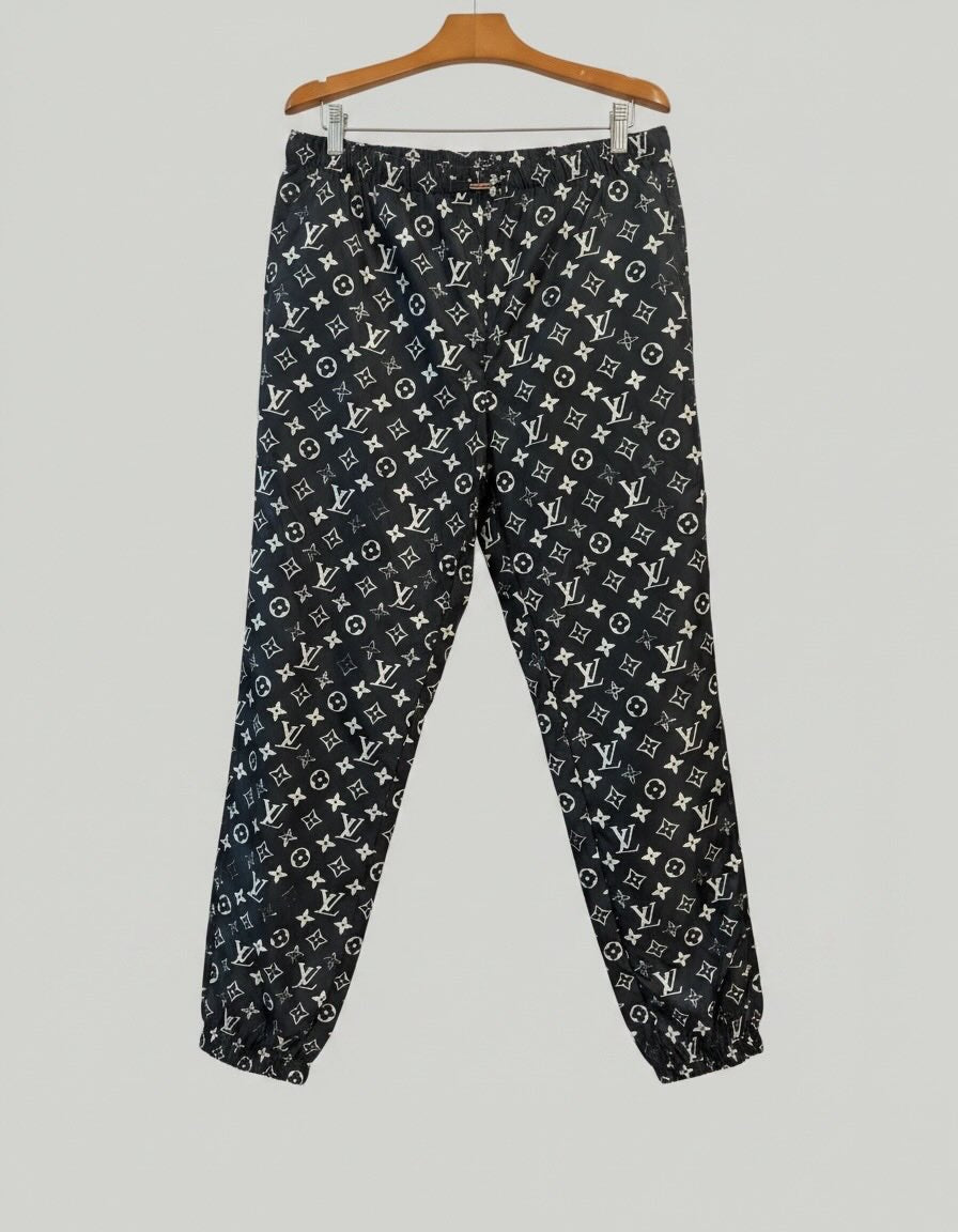 Louis Vuitton Stencil-Effect Monogram Jogger Pants in Black/White