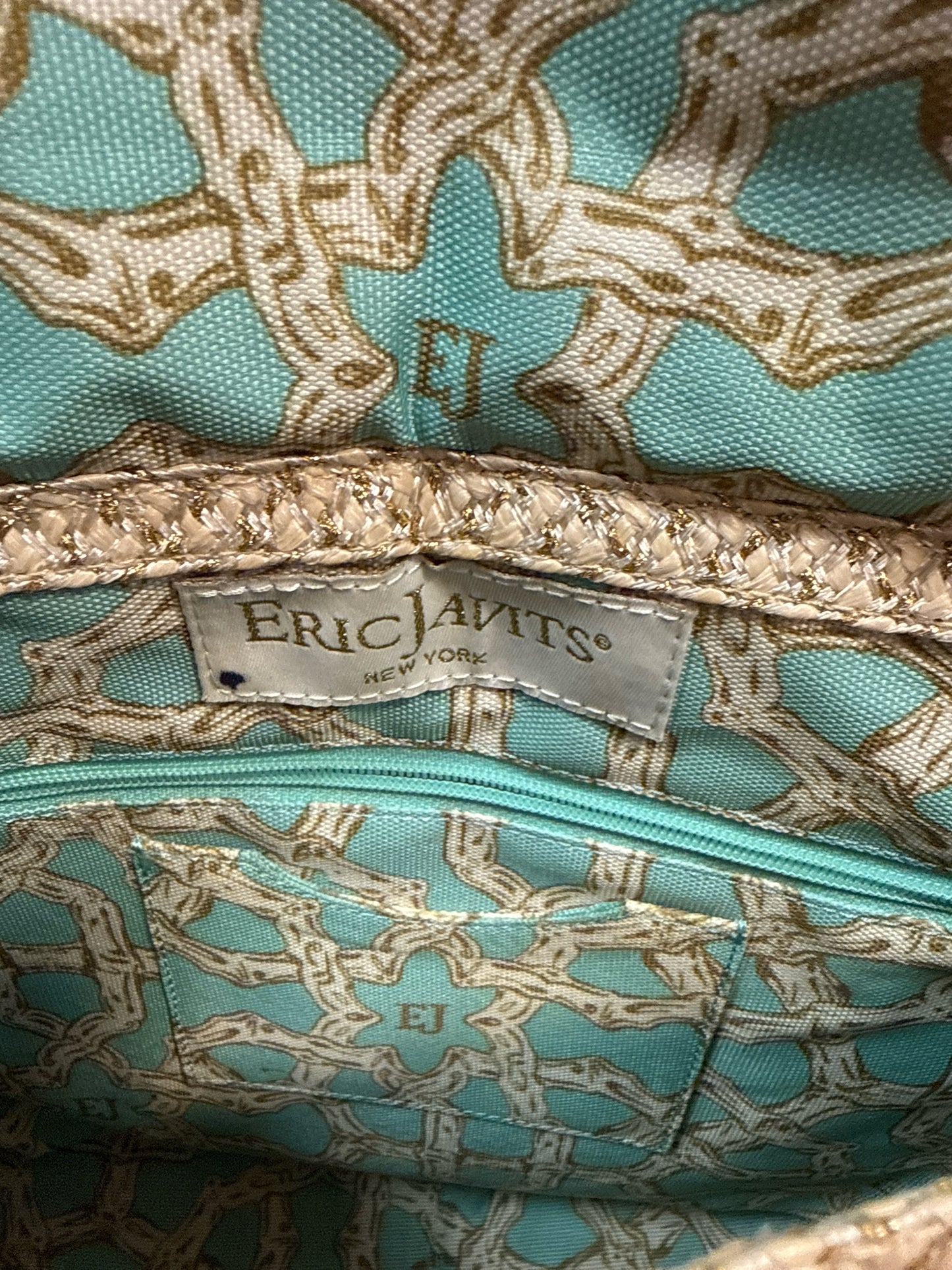 Eric Javits Striped Straw Shoulder Bag