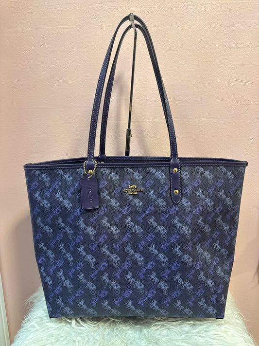Coach Reversible City Tote with Signature Canvas Horse and Carriage