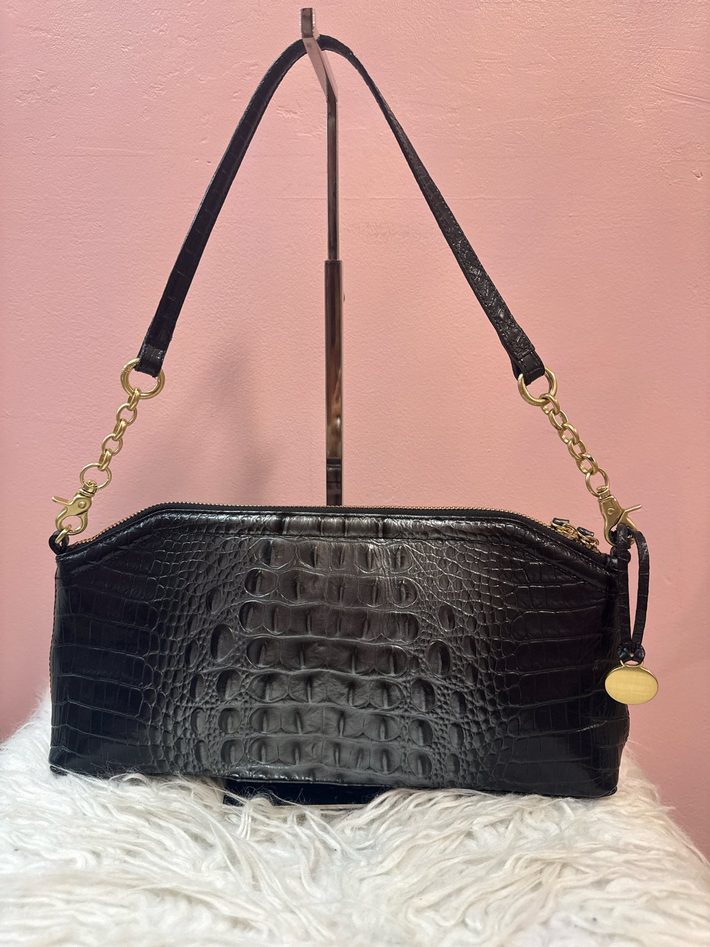 Brahmin Black and Gray Ombre Melbourne Shoulder Bag