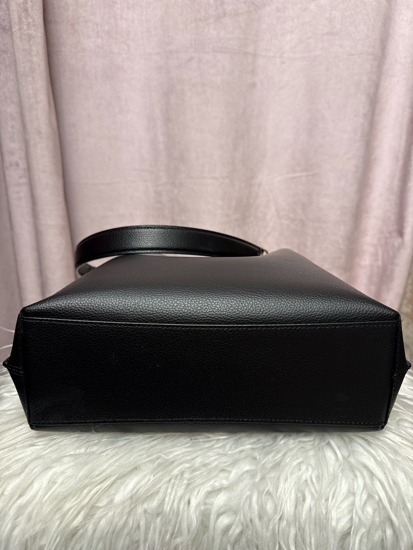 Coach Town Bucket Bag in Black Polished Leather