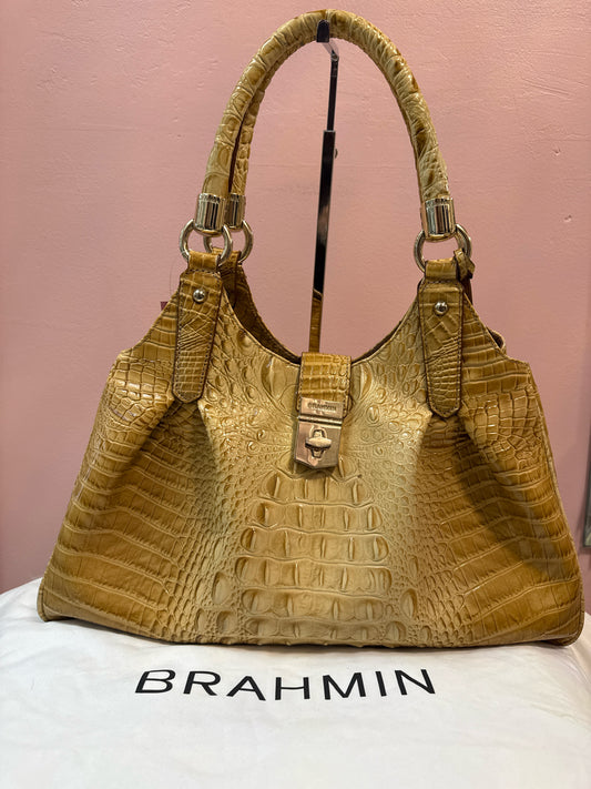 Brahmin Elisa Hobo Shoulder Bag in Toasted Almond