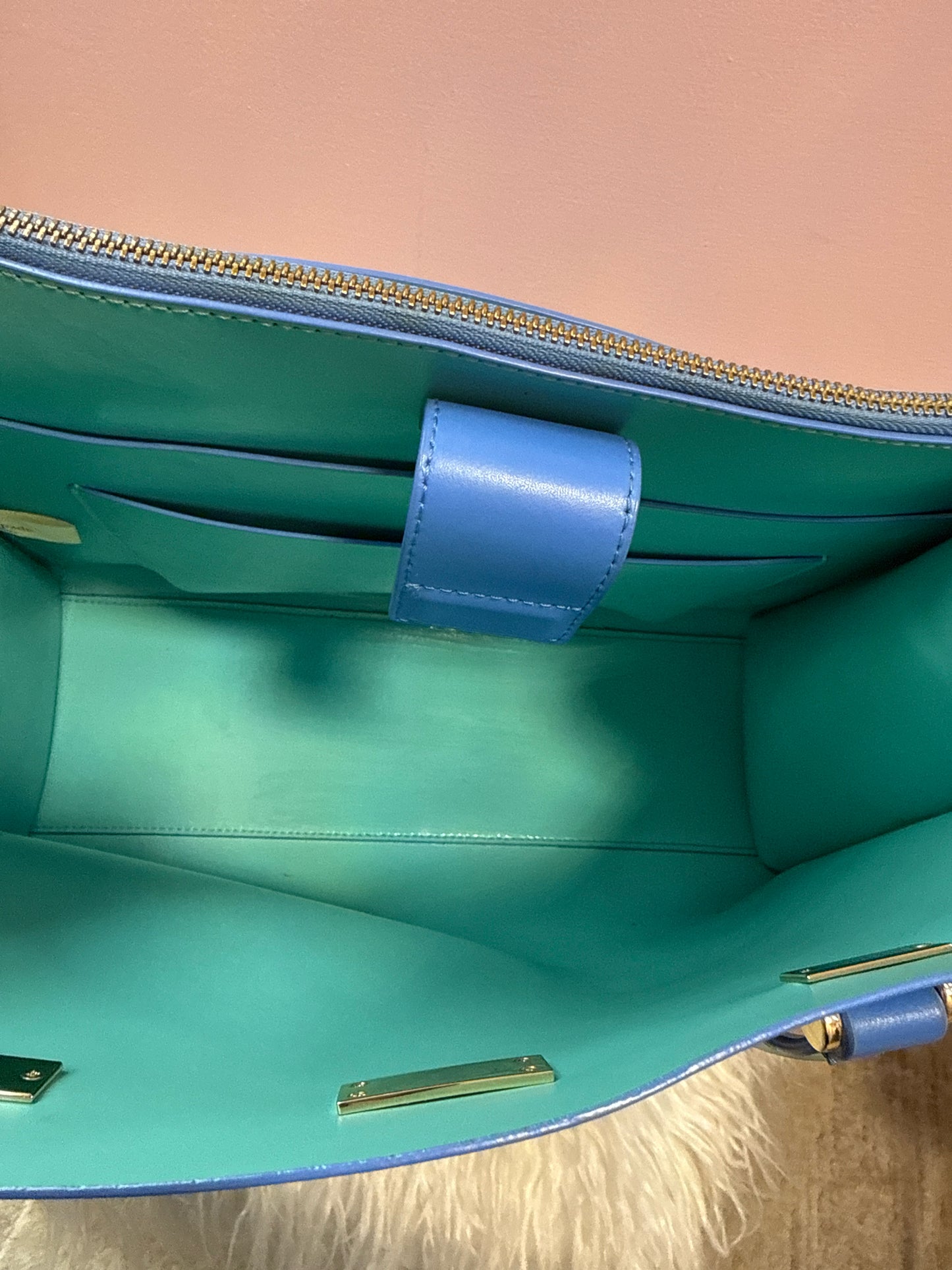 Kate Spade Reversible Blue and Green Interior Tote