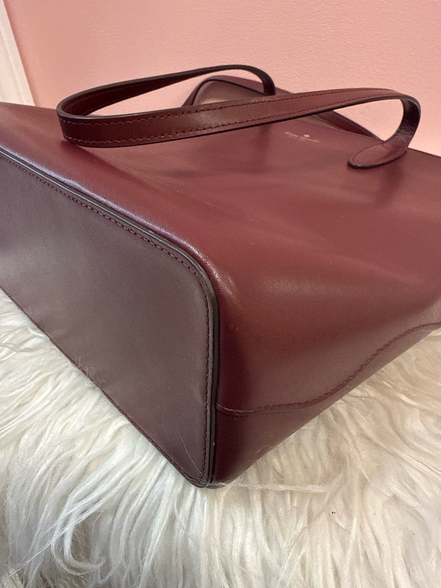 Kate Spade Smooth Leather Tote in Merlot