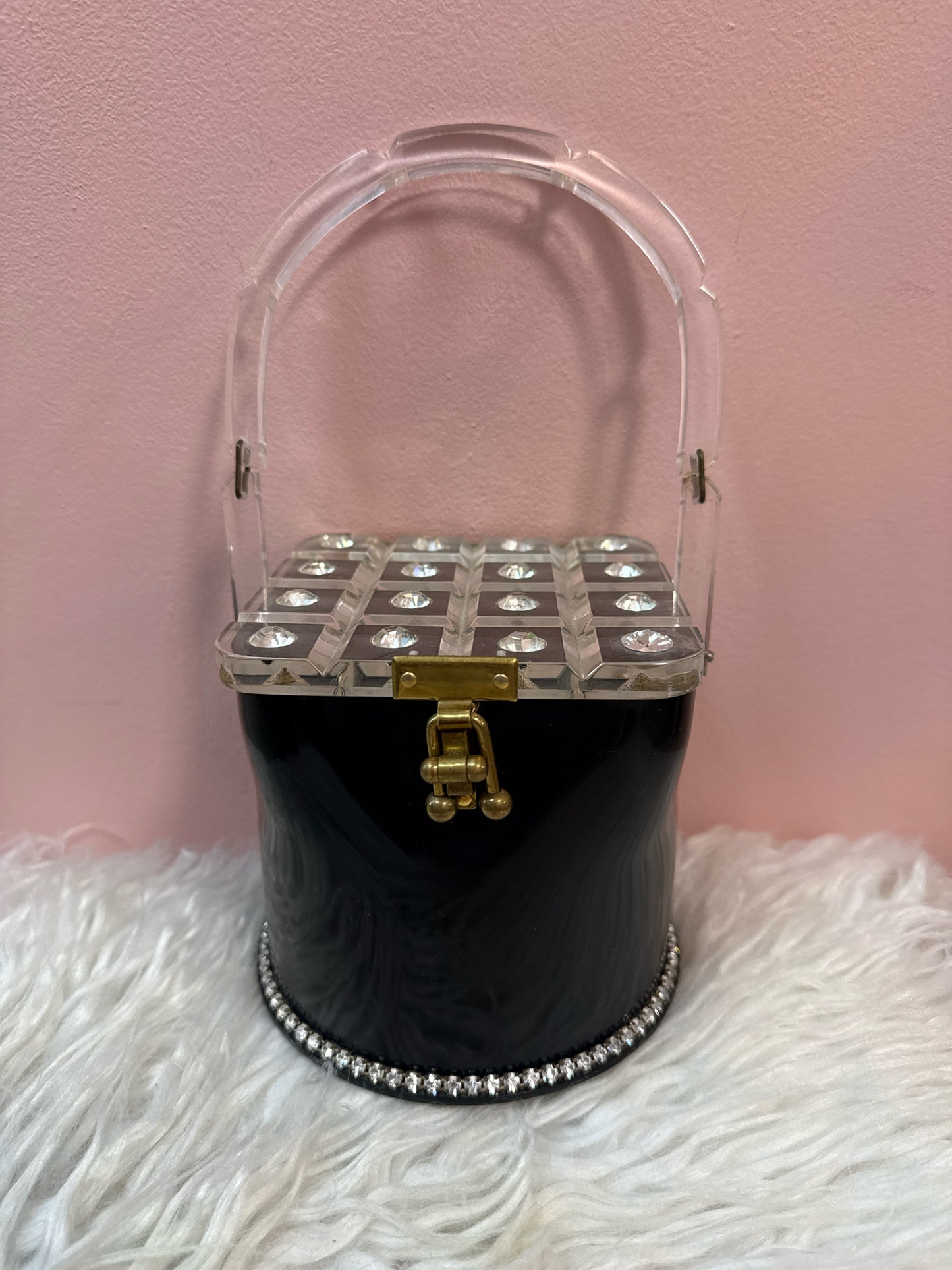 Myles Originals Lucite Black and Clear Vintage Purse