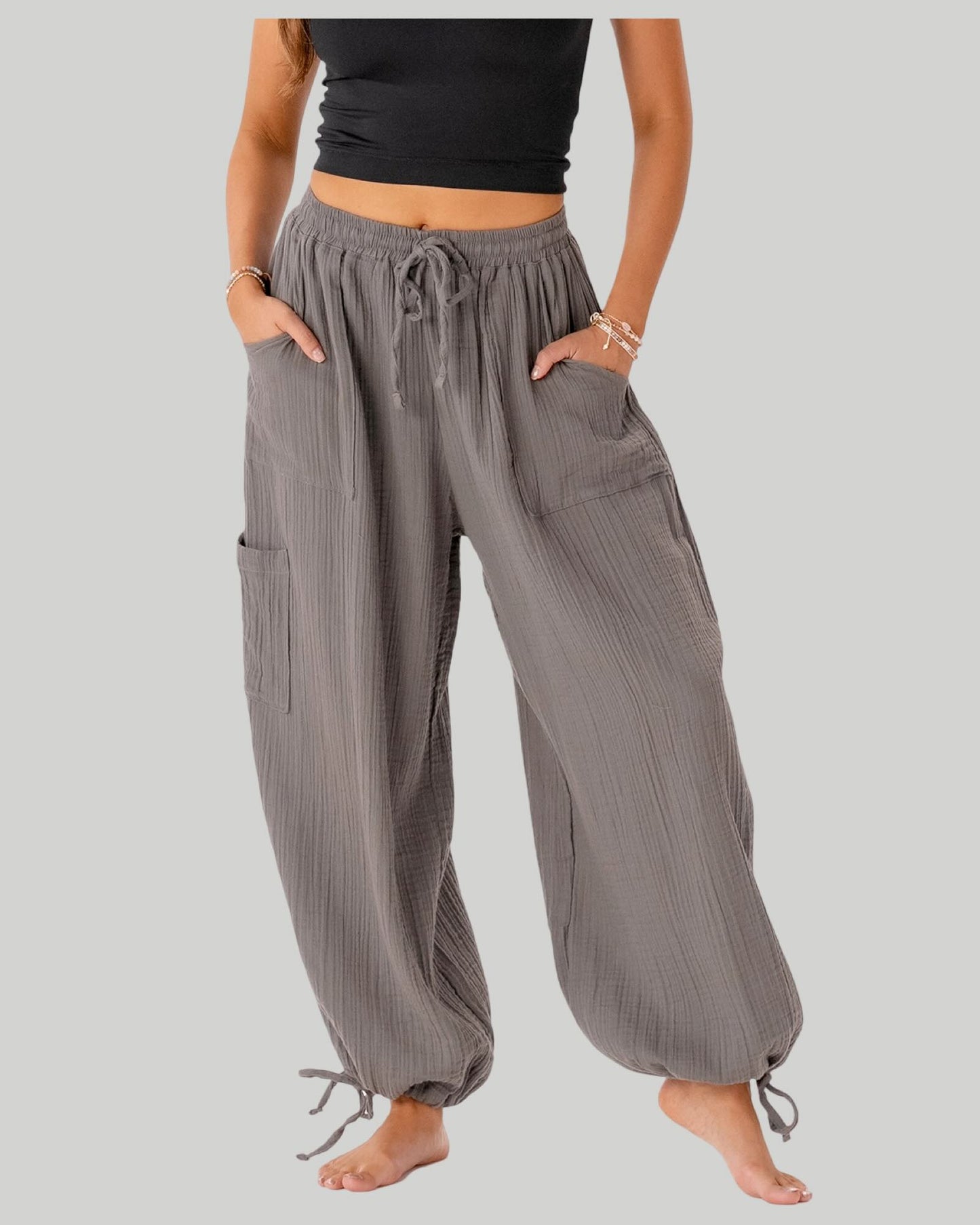 Adventure Cargo Pants Available in Granite, Creme, and Black
