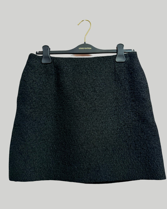 Louis VuittonPre-Loved  Black Boucle Wool Mini Skirt  NWT
