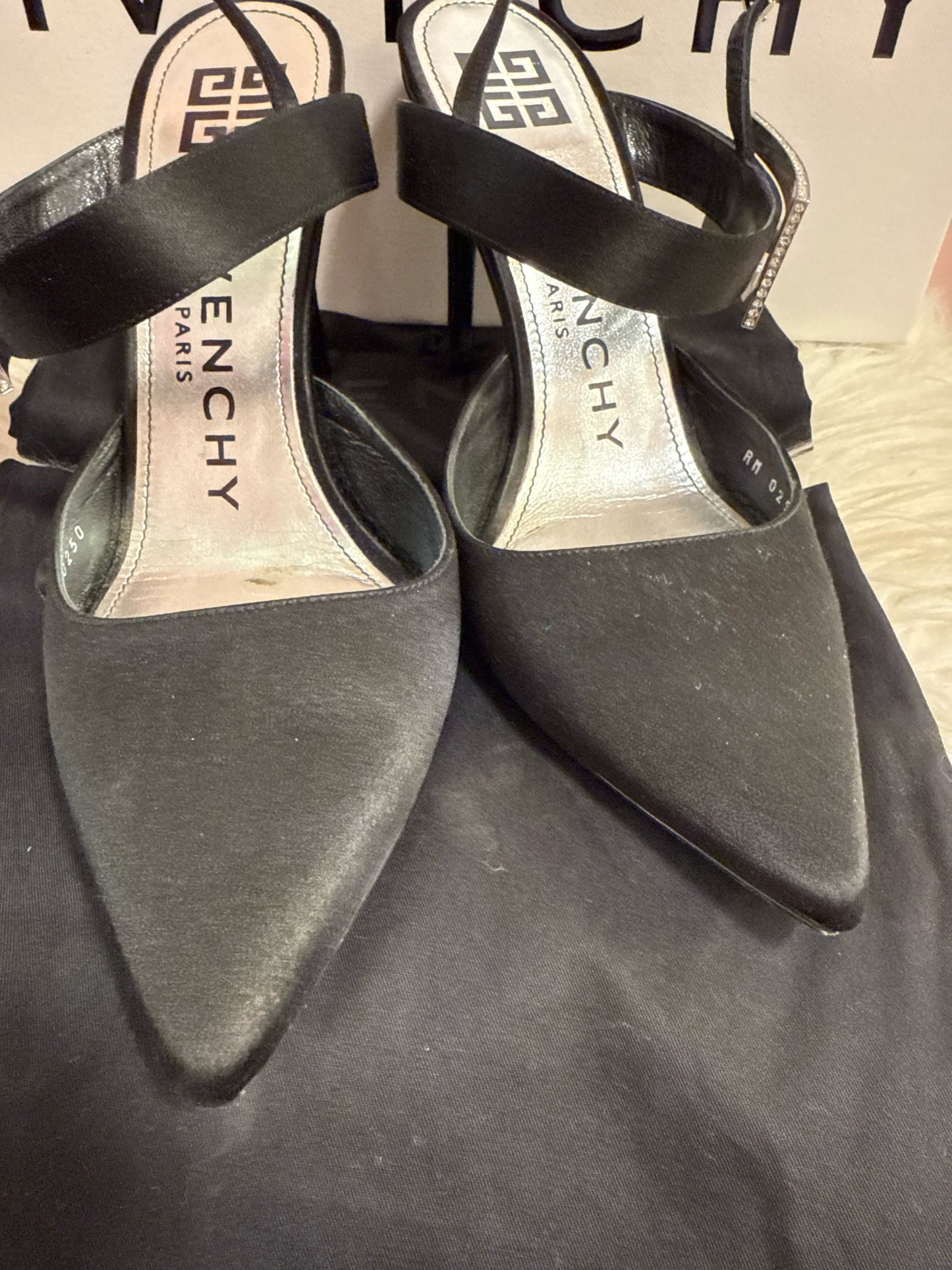 Givenchy Black Sling Back Pumps with Dust Bag and Box