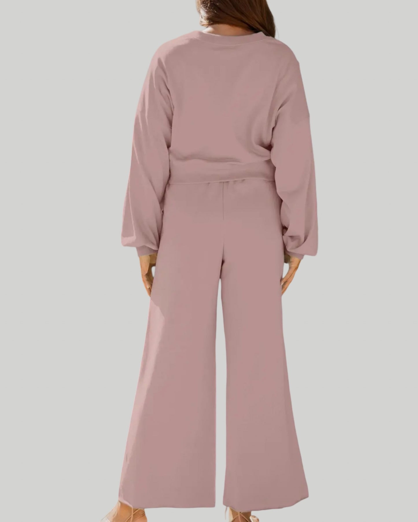 Cropped Pullover Drawstring Wide Leg Pants Outfits