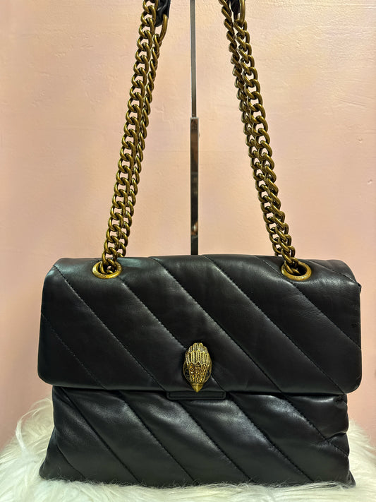 KURT GEIGER KENSINGTON SOHO BLACK LEATHER CROSSBODY/SHOULDER BAG