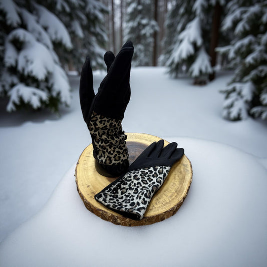 Grey and Leopard Gloves other colors available