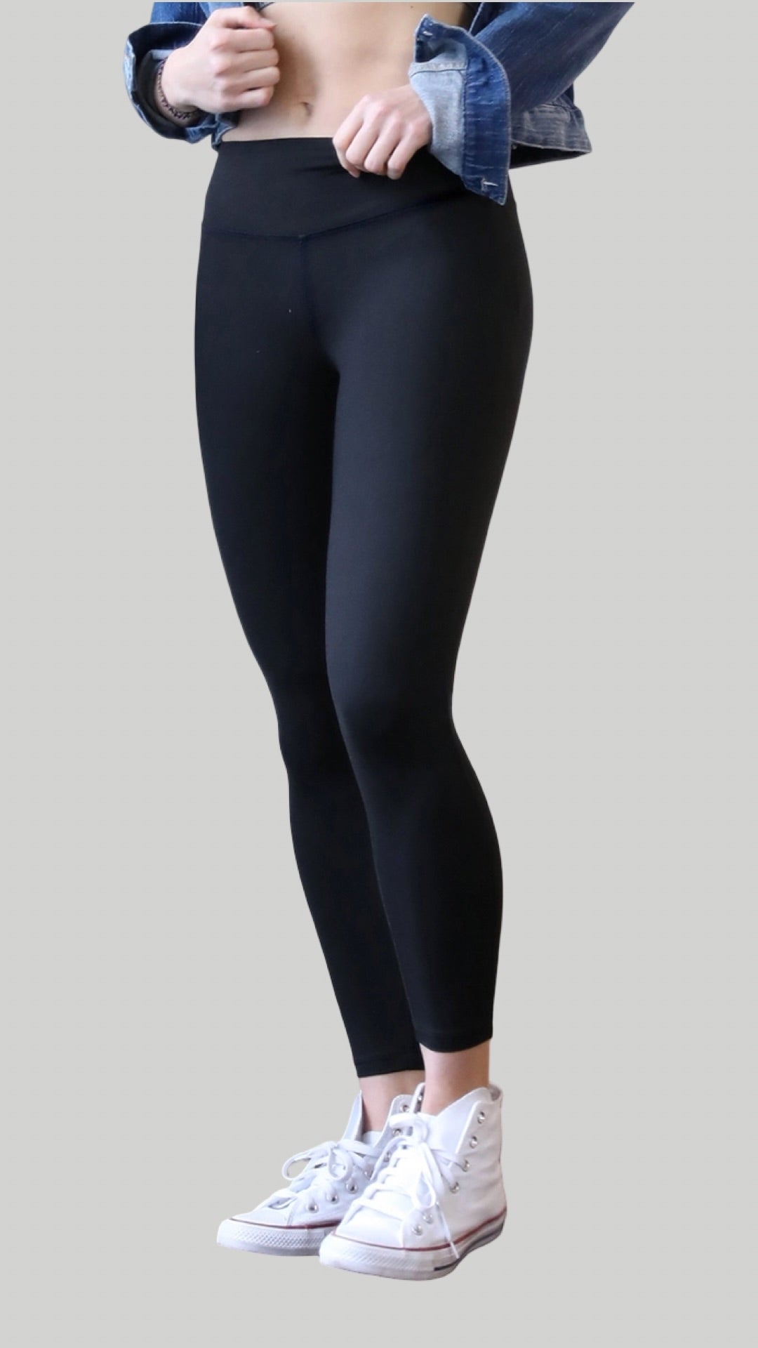 Microfiber Wide Waistband Leggings Zenana Black and Brown