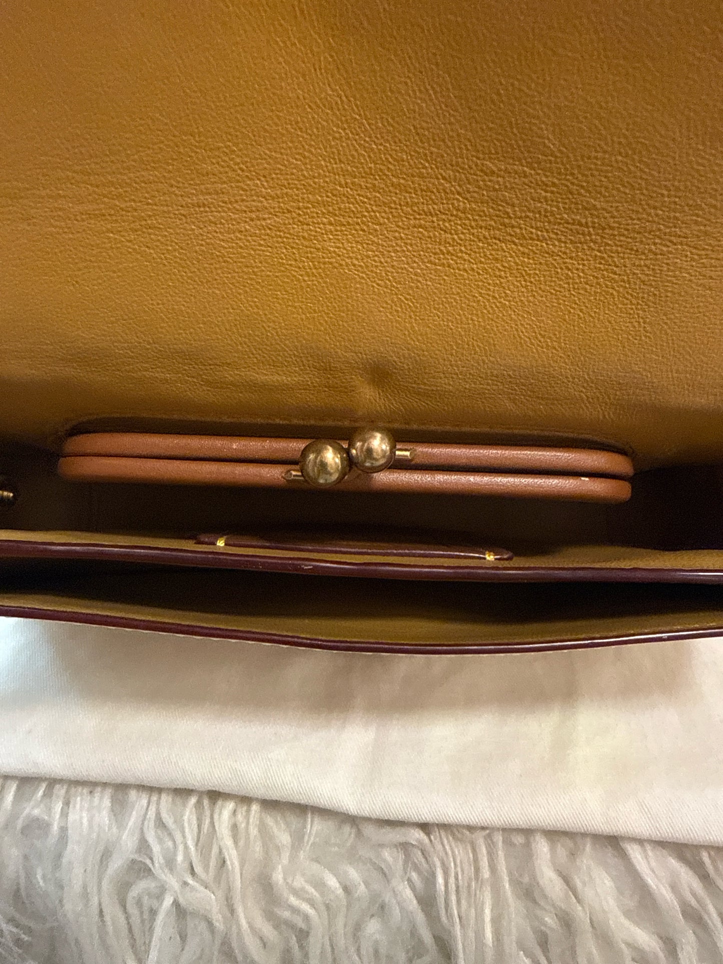 Coach Dinky Bag in Cream Signature Embossed Leather