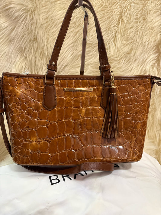 BRAHMIN MELBOURNE PECAN SHOULDER BAG WITH LONG STRAP