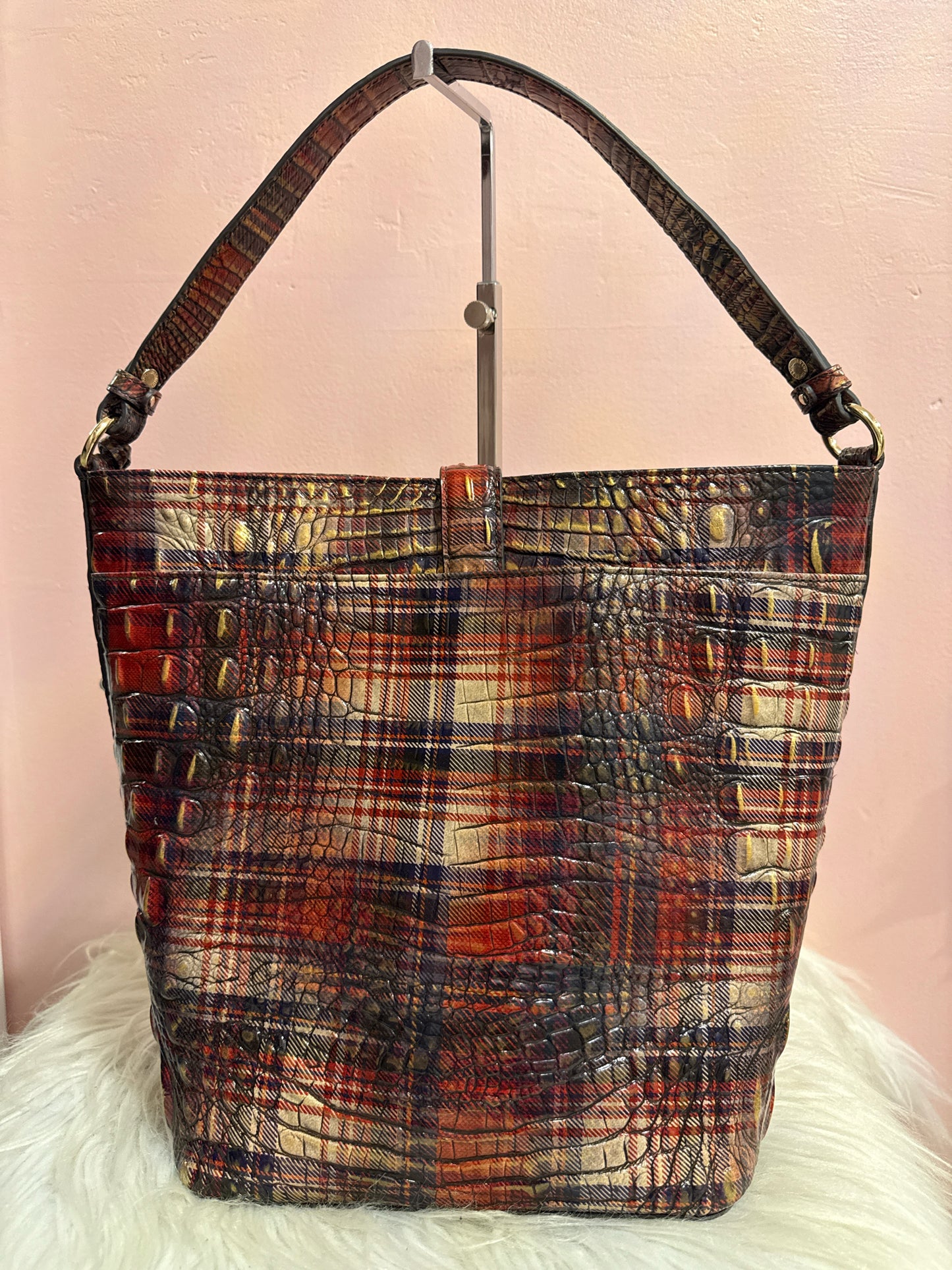 Brahmin Shira Bucket Flannel Melbourne Bag