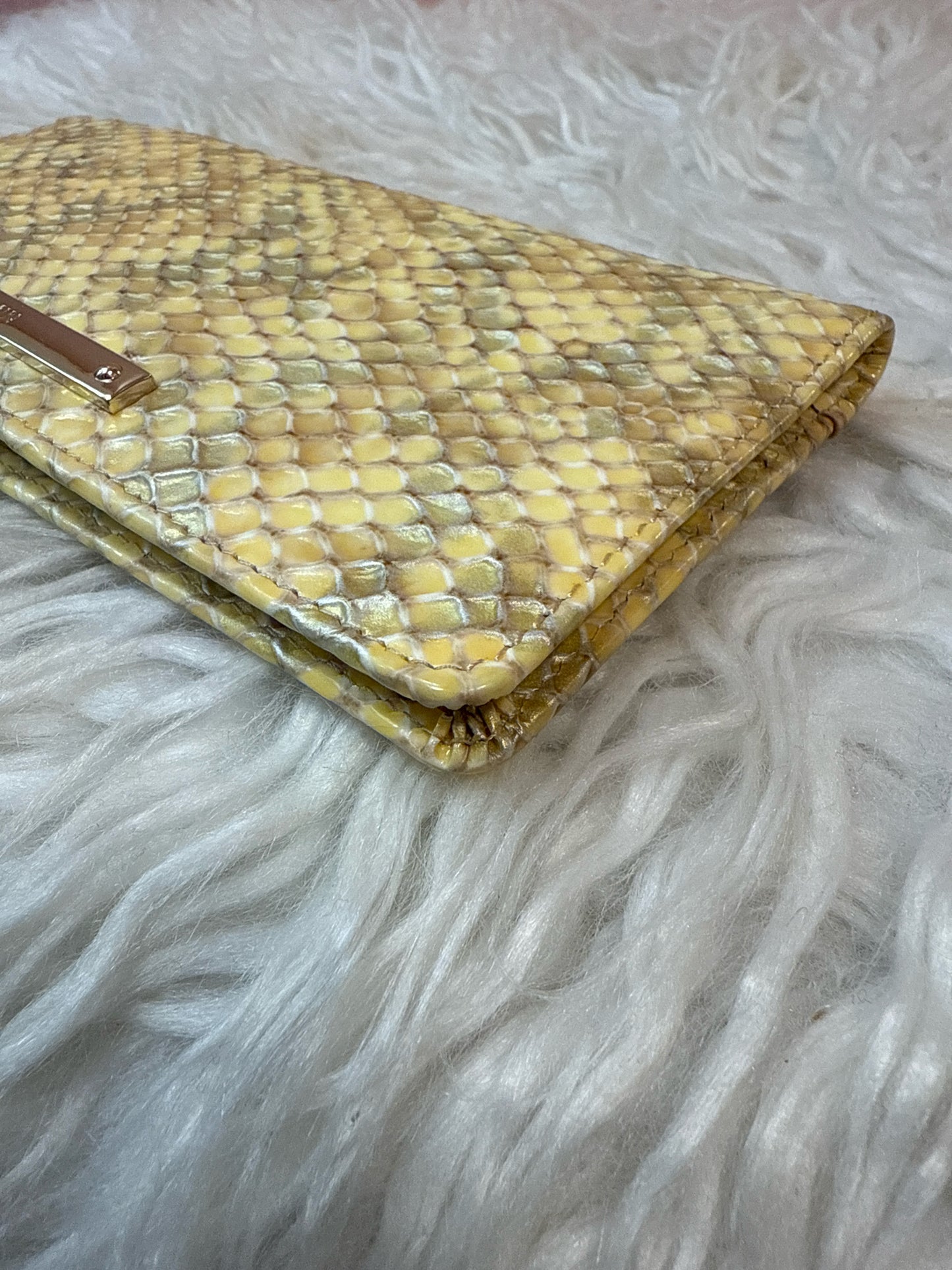Brahmin Yellow Tone Snake Embossed Wallet