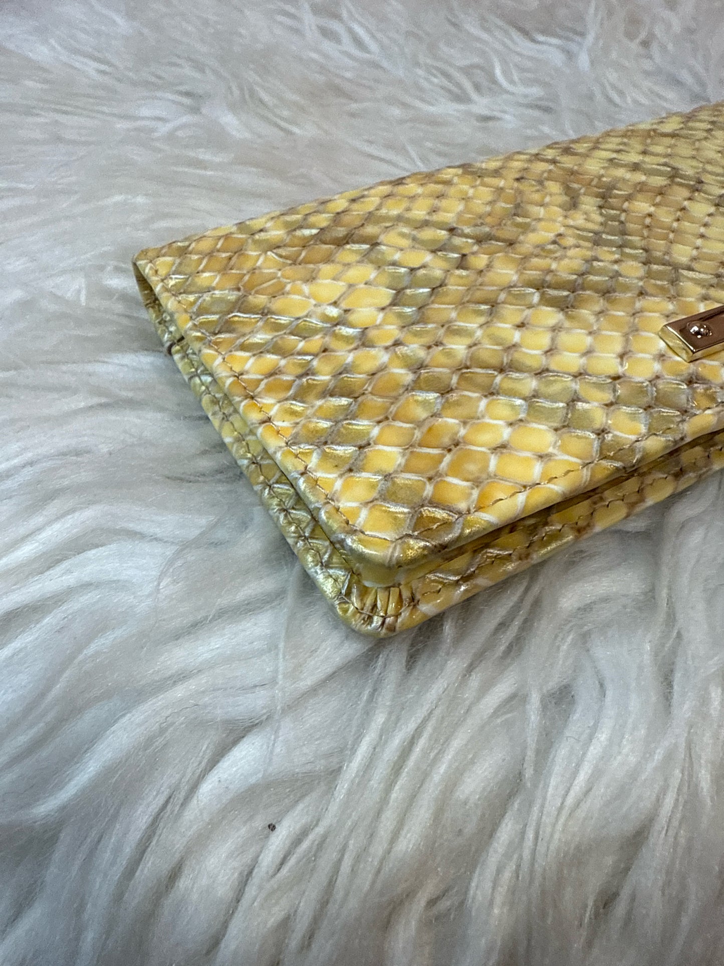 Brahmin Yellow Tone Snake Embossed Wallet