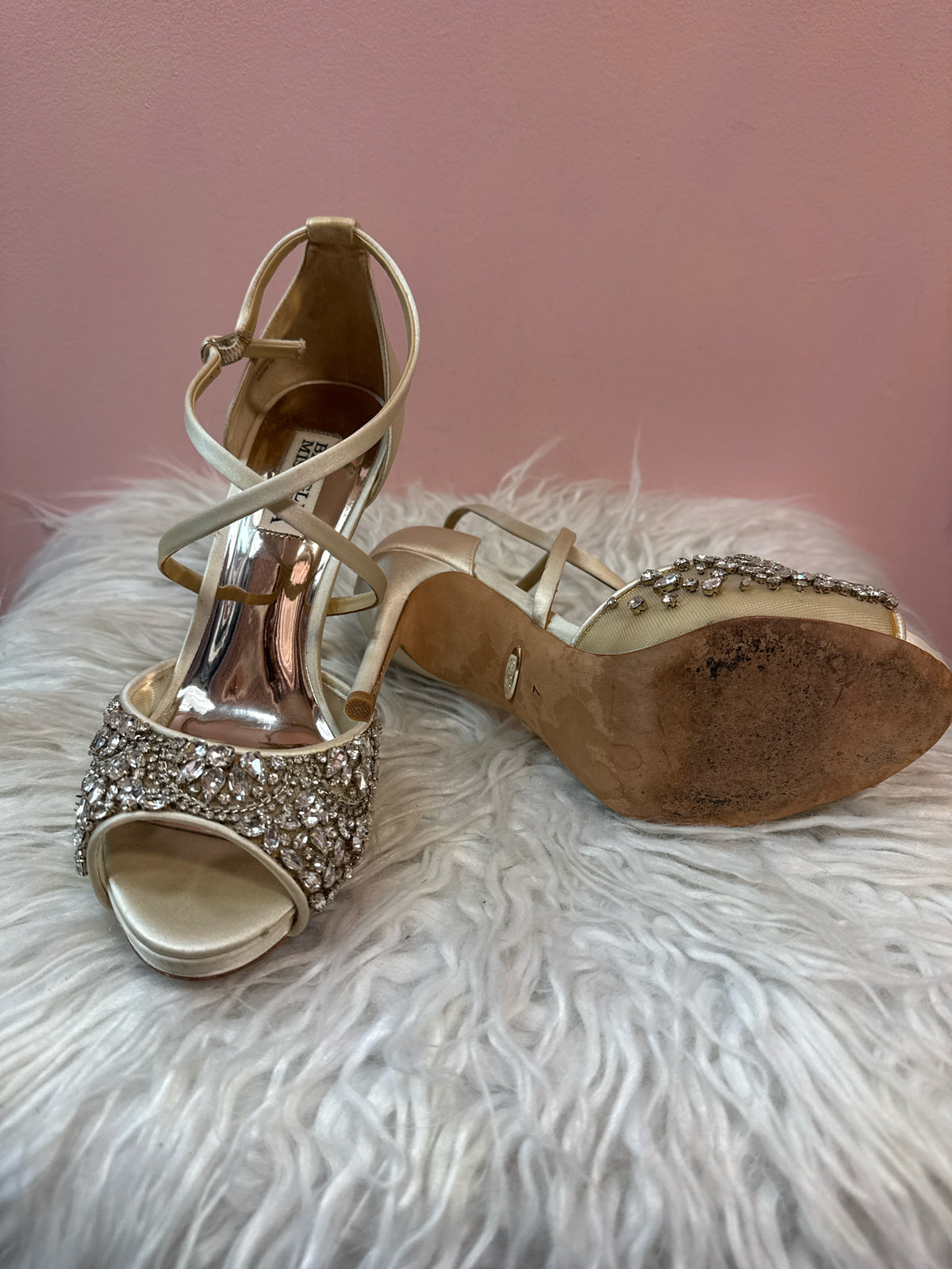 Badgley Mischka Tampa Embellished Satin Sandals