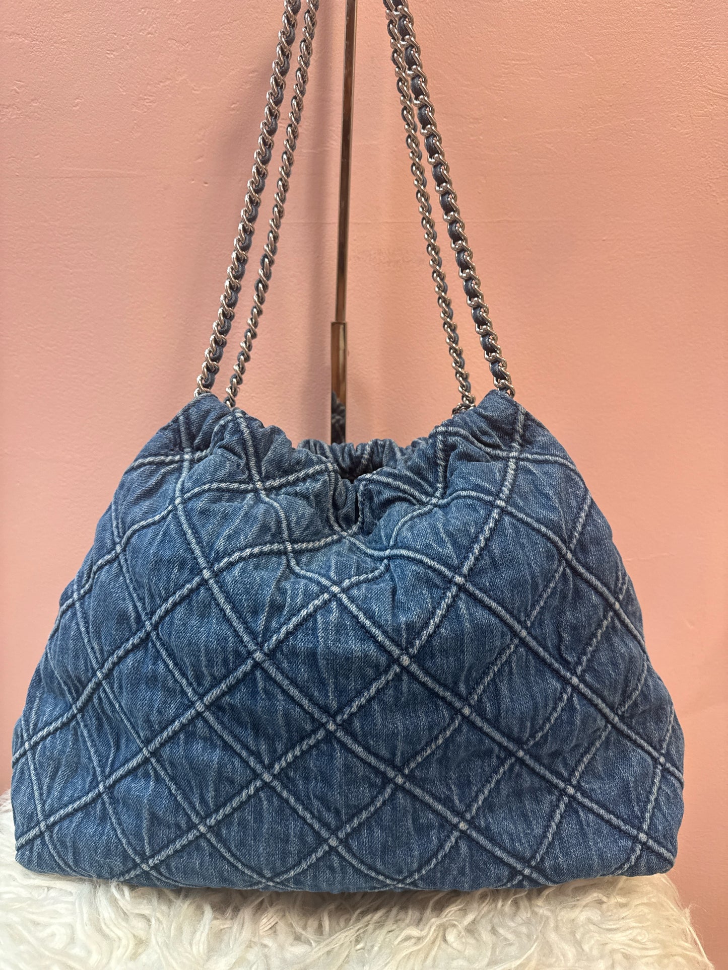 Tory Burch Fleming Denim Hobo