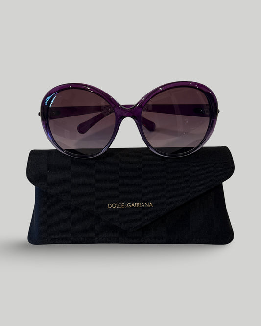 DOLCE & GABBANA ROUND PURPLE SUNGLASSES W CASE