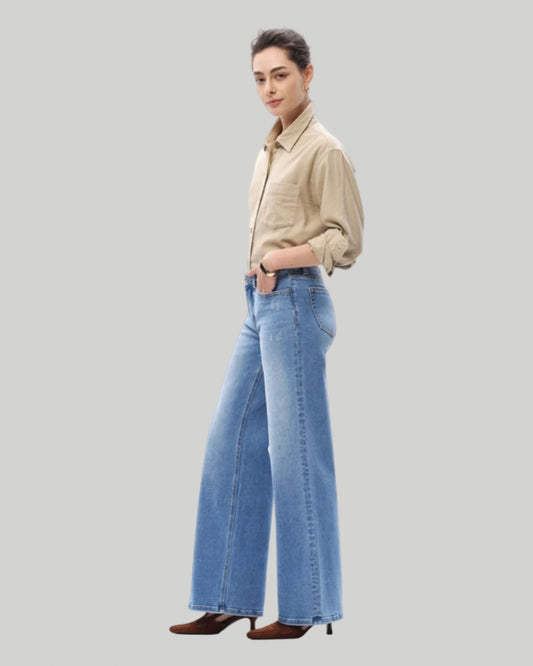 Bayeas Mid Rise Wide Leg Jeans