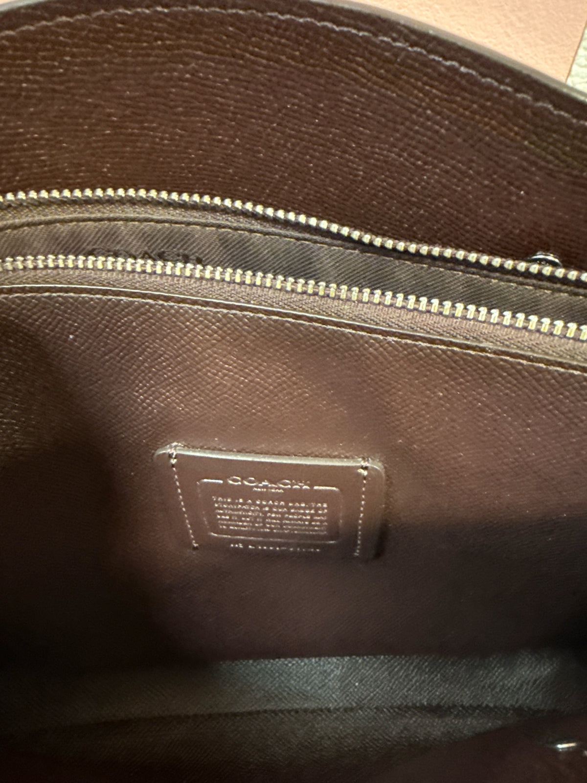 Coach Charlie Carryall in Taupe with Animal Print Side Gussets