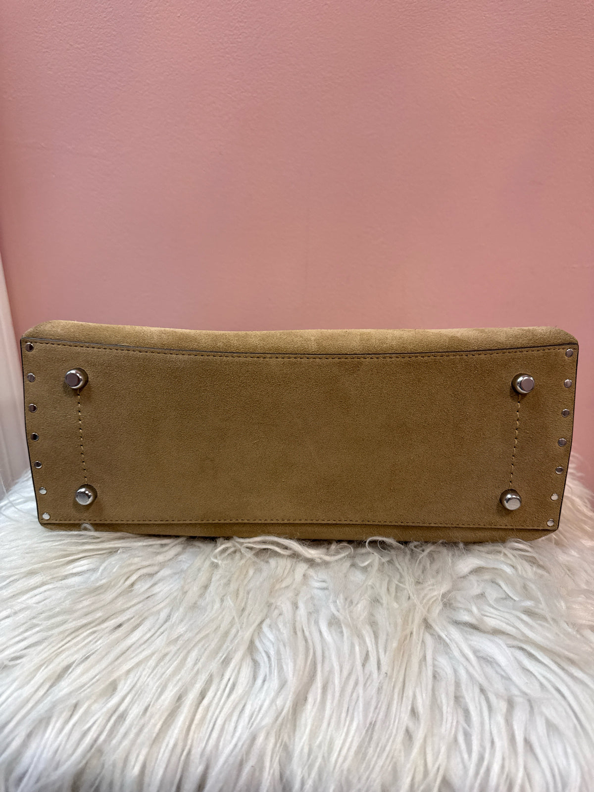 Coach Willow Suede Hobo with Rivets and Detachable Strap