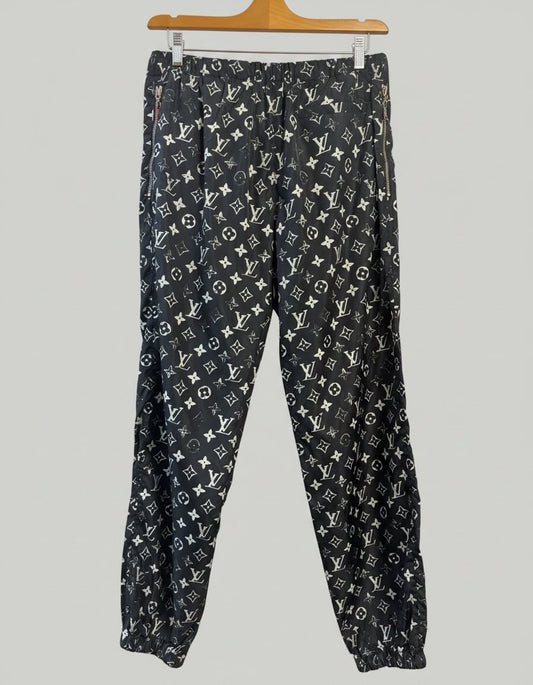 Louis Vuitton Stencil-Effect Monogram Jogger Pants in Black/White