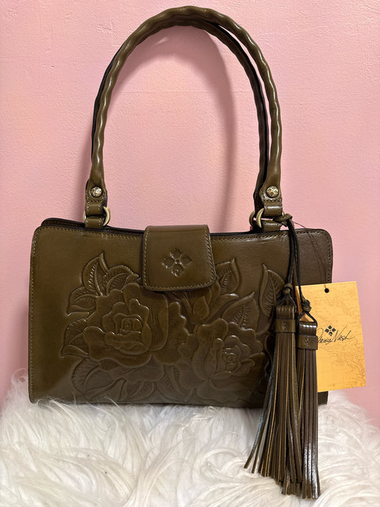 Patricia Nash Vintage Vegetable Tan Rose Tooled Collection NWT Shoulder/Handbag