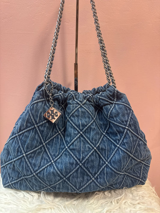 Tory Burch Fleming Denim Hobo