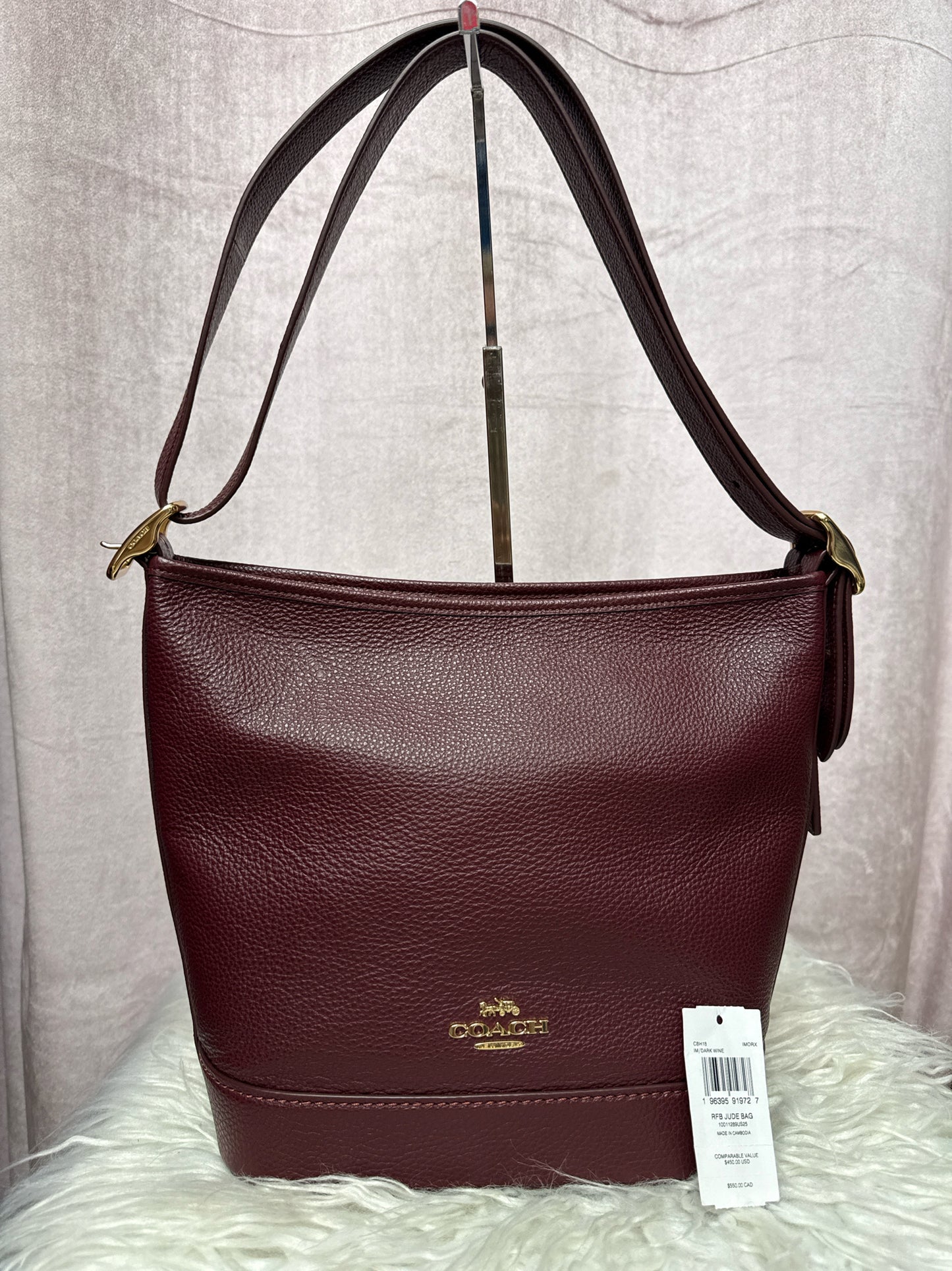Coach Burgundy Jude Duffle Bag