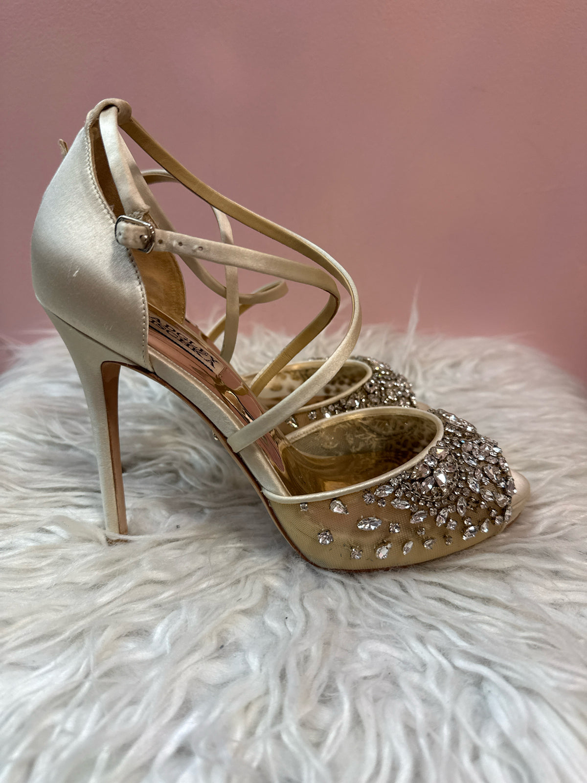 Badgley Mischka Tampa Embellished Satin Sandals