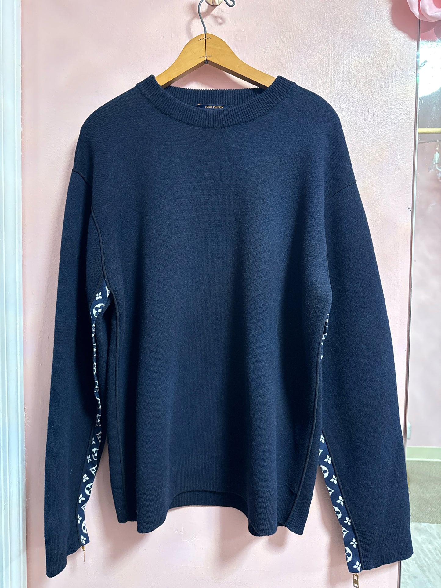 Louis Vuitton Authentic Navy Wool Sweater