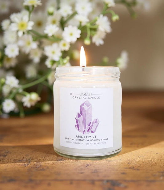 CRYSTAL AMETHYST CANDLE HEALING