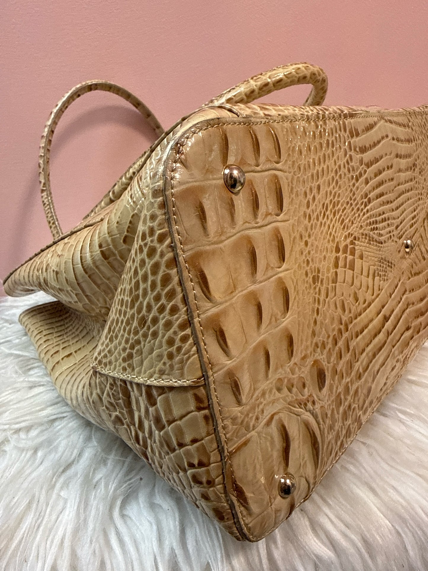 Brahmin Joan Tote in Champagne Croc Embossed Leather