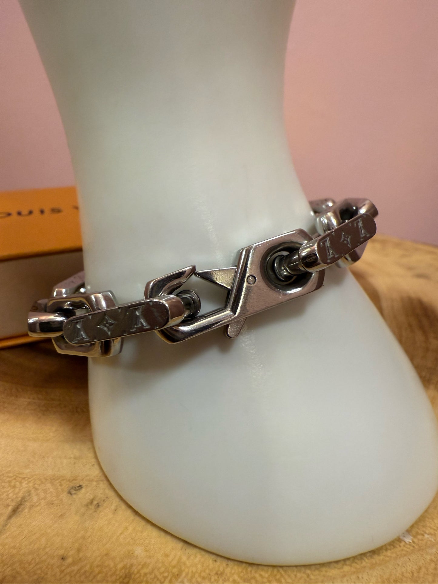 Louis Vuitton Monogram Chain Bracelet Silver Pre-Loved