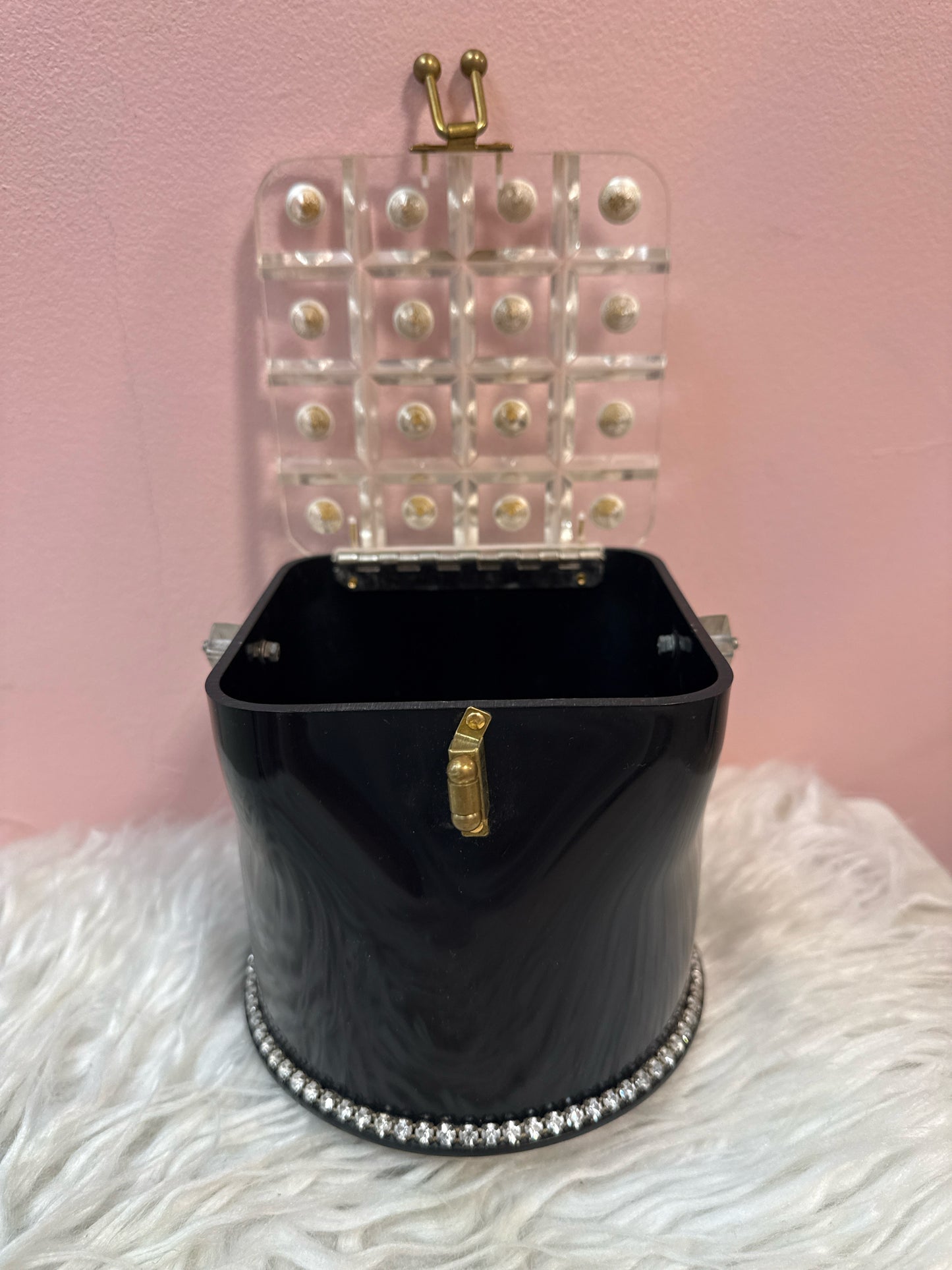 Myles Originals Lucite Black and Clear Vintage Purse