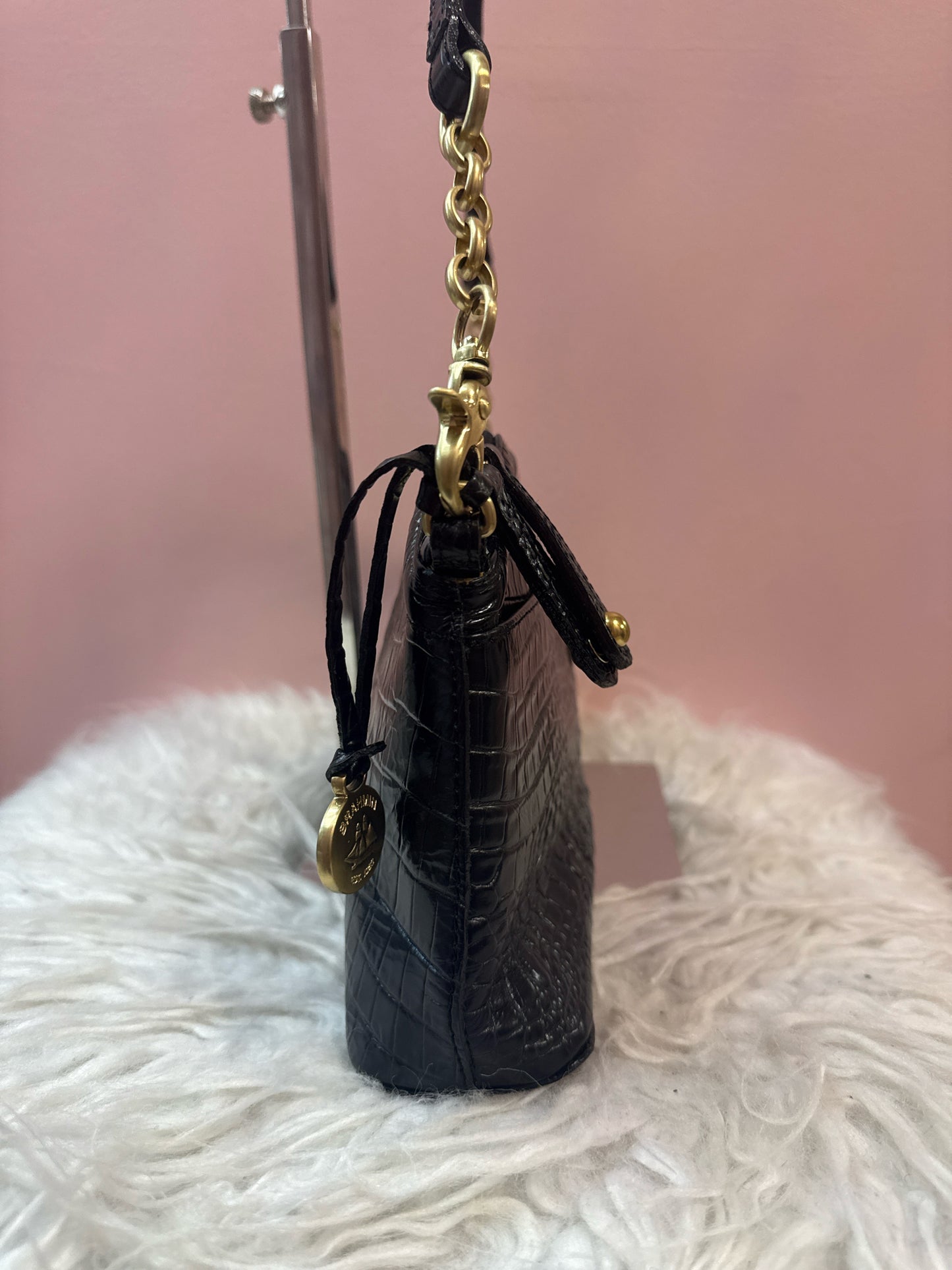 Brahmin Black and Gray Ombre Melbourne Shoulder Bag