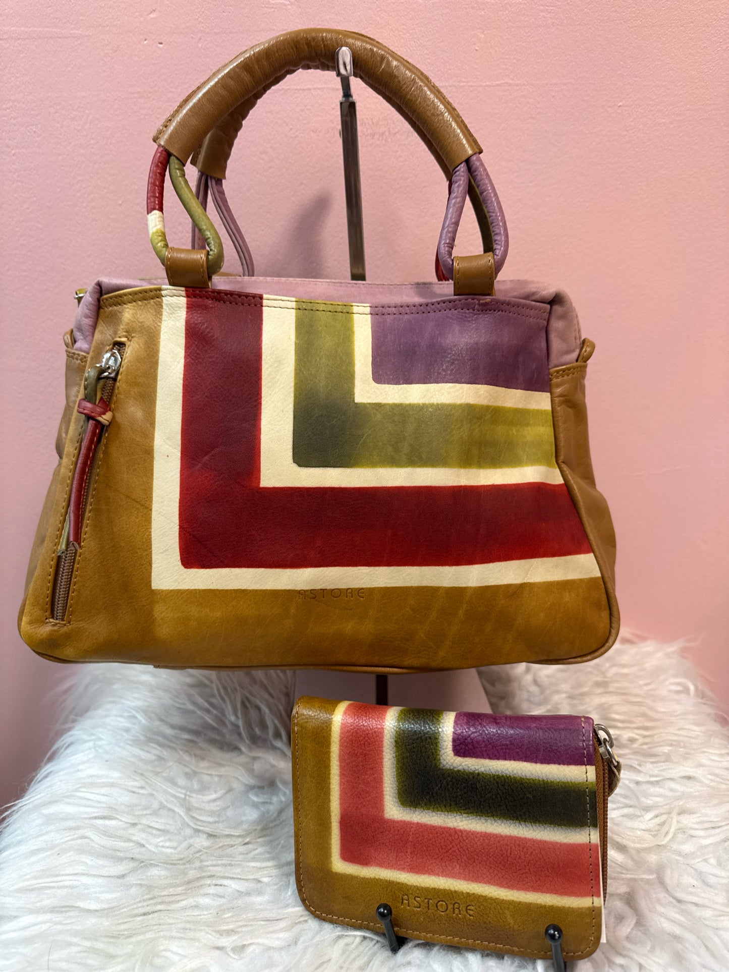 Astore Colorblock Leather Handbag