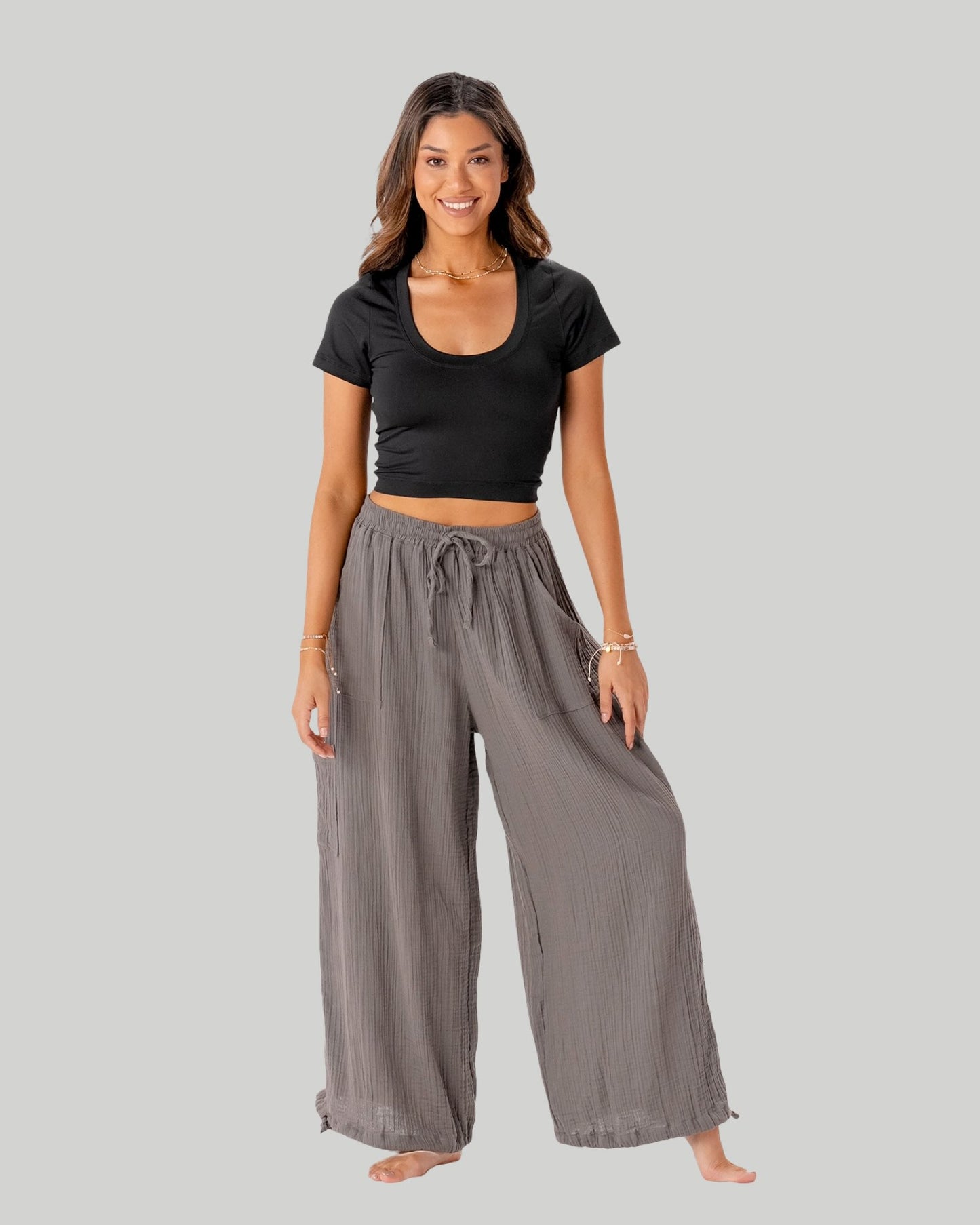 Adventure Cargo Pants Available in Granite, Creme, and Black
