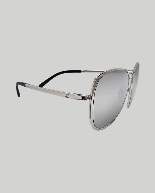 Chanel Pilot Summer Mirrored Silver Aviator Sunglasses 4223