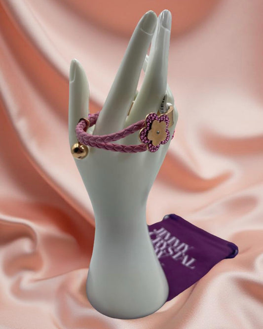 JIMMY CRYSTAL NEW YORK  PINK /GOLD BRACELET