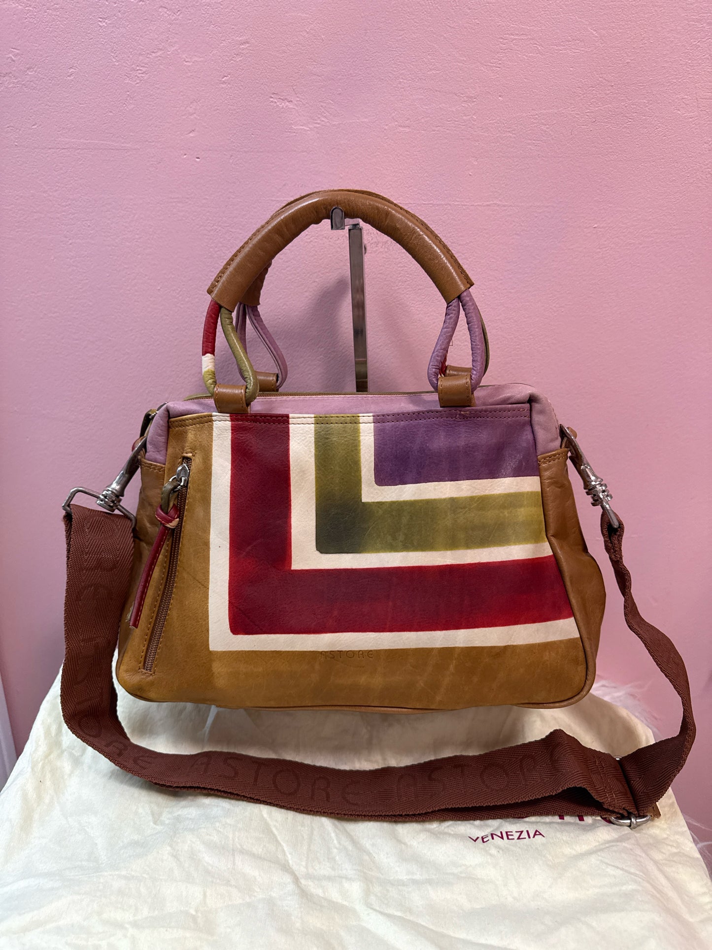 Astore Colorblock Leather Handbag